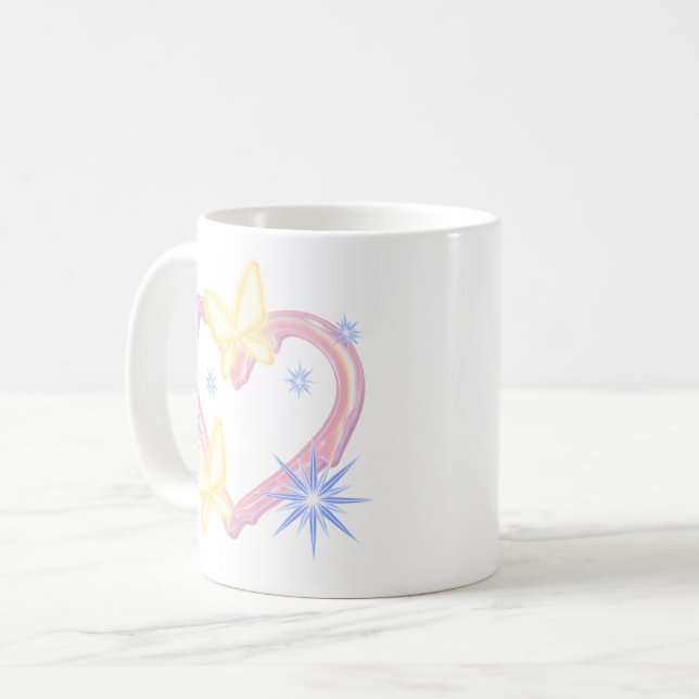 Träumerischer Schmetterlingsglanz" Tasse mit einem (Vorderseite Links)