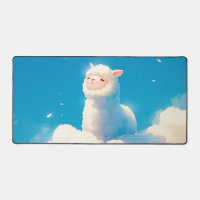 Träumerisches Alpaka auf Wolken Verspieltes Kawaii