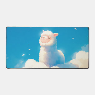 Träumerisches Alpaka auf Wolken Whimsical Kawaii B Schreibtischunterlage