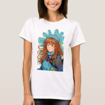 Träumerisches Anime-Mädchen mit roten Haaren Ahana