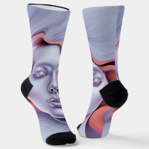 Träumerisches Ätherisches Frauenporträt Surreal Fl Socken