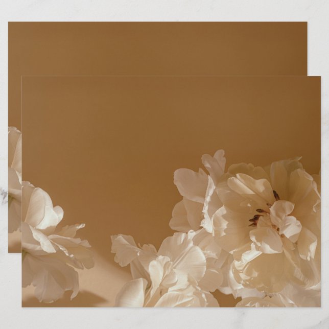 Träumerisches beiges Blumen Scrapbook Papier (Vorne/Hinten)
