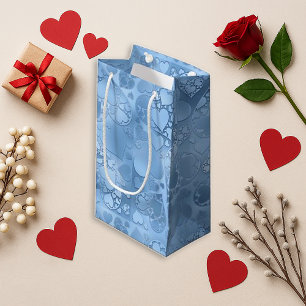 Träumerisches blaues geschichtetes Herz-Collage-Mu Kleine Geschenktüte