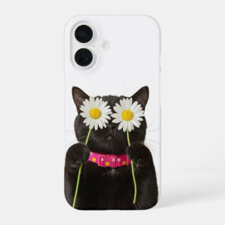Träumerisches Blumenkatzen-Case iPhone 16 Hülle
