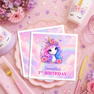 Träumerisches Einhorn-Mädchen-Geburtstags-Party-Se Serviette