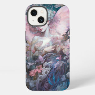 Träumerisches Feenmädchen Rosa Blaue Fantasy-Kunst iPhone 13 Hülle