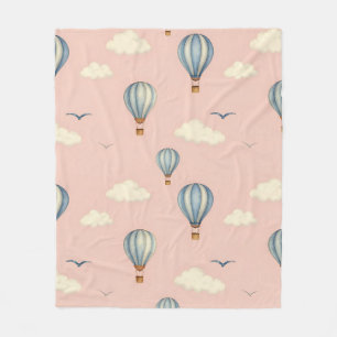 Träumerisches Heißluftballon-Himmel-Muster Fleecedecke