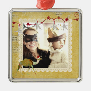 Träumerisches Kamel-Vintage GoldFoto-Verzierung Silbernes Ornament