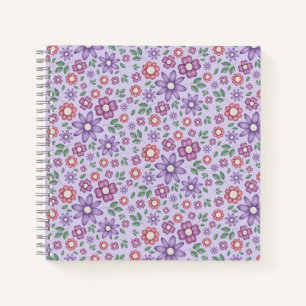 träumerisches Lavendel-whimsical-Blumenmuster Notizbuch