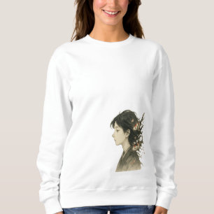 Träumerisches Manga-Mädchen mit Koi-Fischen Sweatshirt