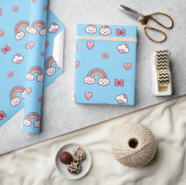 Träumerisches Pastell-Regenbogenblau Geschenkpapier