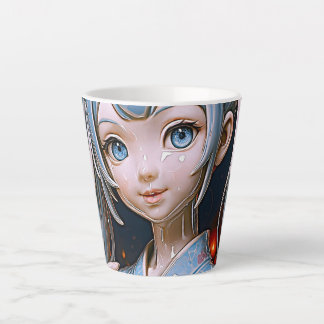 Träumerisches Porzellan-Anime-Mädchen Milchtasse