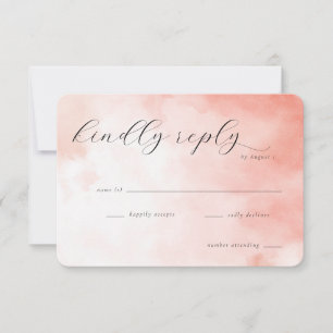 Träumerisches Rosa-Aquarell-RSVP RSVP Karte