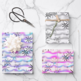 Träumerisches Sternenexplosions-Wellenmuster Geschenkpapier Set