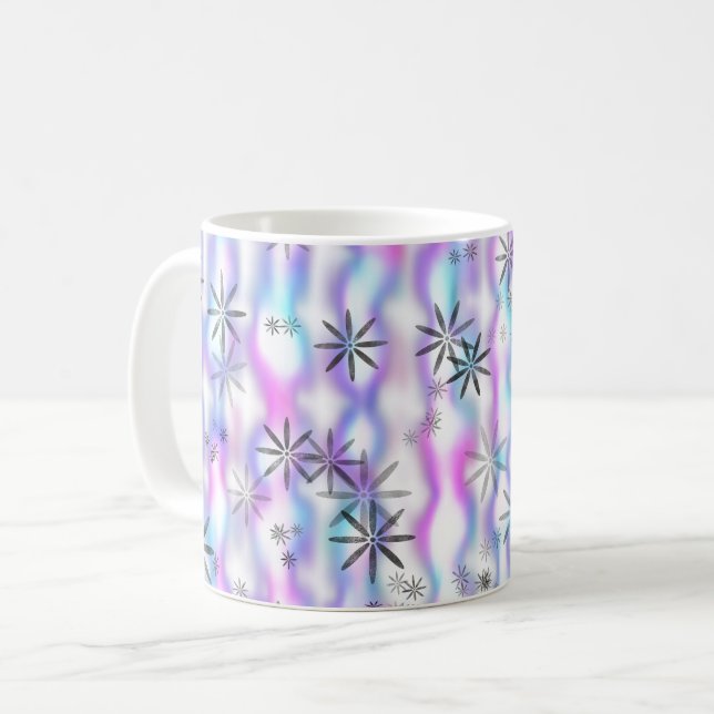 Träumerisches Sternenexplosions-Wellenmuster Kaffeetasse (Vorderseite Links)