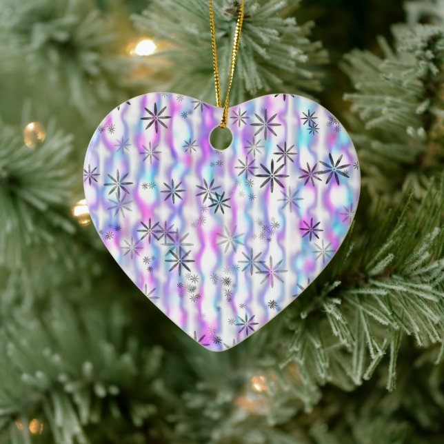 Träumerisches Sternenexplosions-Wellenmuster Keramik Ornament (Baum)