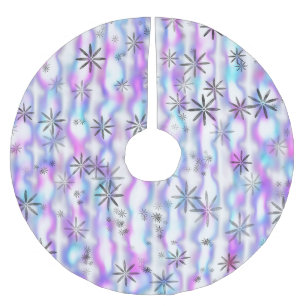 Träumerisches Sternenexplosions-Wellenmuster Polyester Weihnachtsbaumdecke