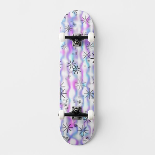 Träumerisches Sternenexplosions-Wellenmuster Skateboard (Vorderseite)