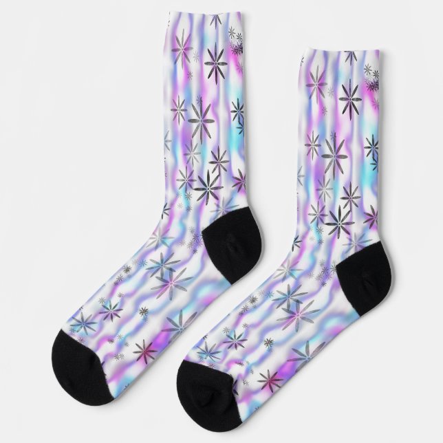 Träumerisches Sternenexplosions-Wellenmuster Socken (Linkes Detail)