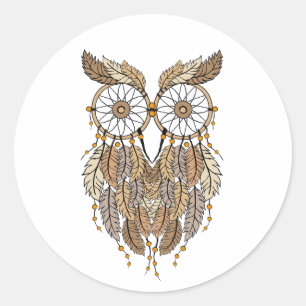 Träumerowulle, Traumfänger Runder Aufkleber