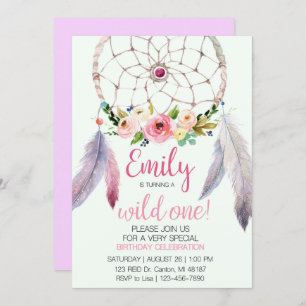 Traumfänger 1. Geburtstag Einladung