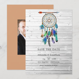 Traumfänger-Bohemian-Hochzeit der amerikanischen U Save The Date