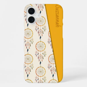 Traumfänger-Feder-Muster Boho Benutzerdefinierter  iPhone 16 Plus Hülle
