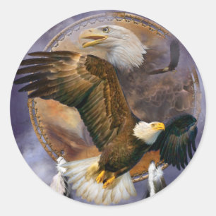 Traumfänger - Geist-Eagles-Kunst-Aufkleber Runder Aufkleber