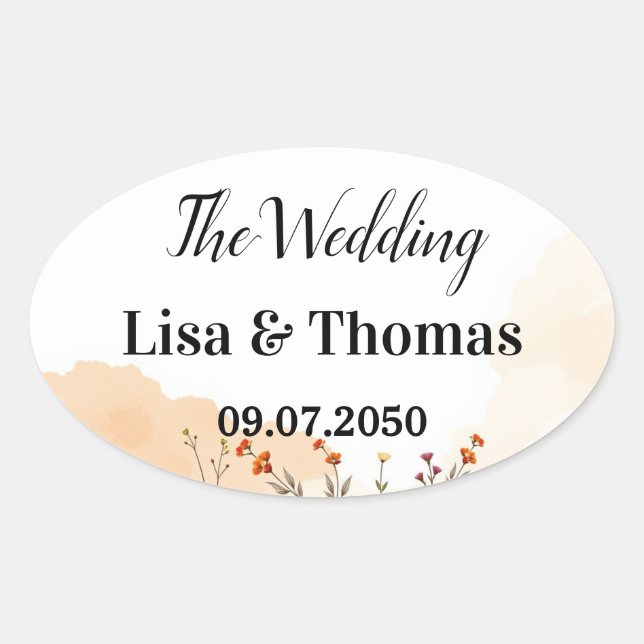 Traumfänger Macrame Hochzeit Ovaler Aufkleber (Vorderseite)