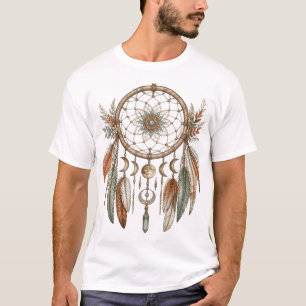 Traumfänger Mit Mondphasen Und Federn T-Shirt