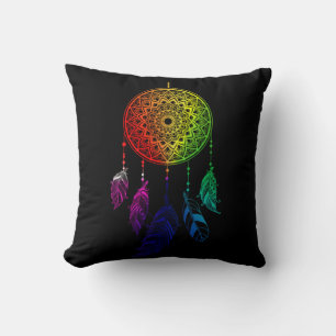 Traumfänger Regenbogenfarben Kissen
