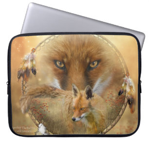 Traumfänger - rote Geistfox-Laptop-Hülse Laptopschutzhülle