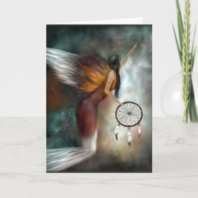 Traumfänger-Ureinwohner-Engel Karte (Vorderseite)