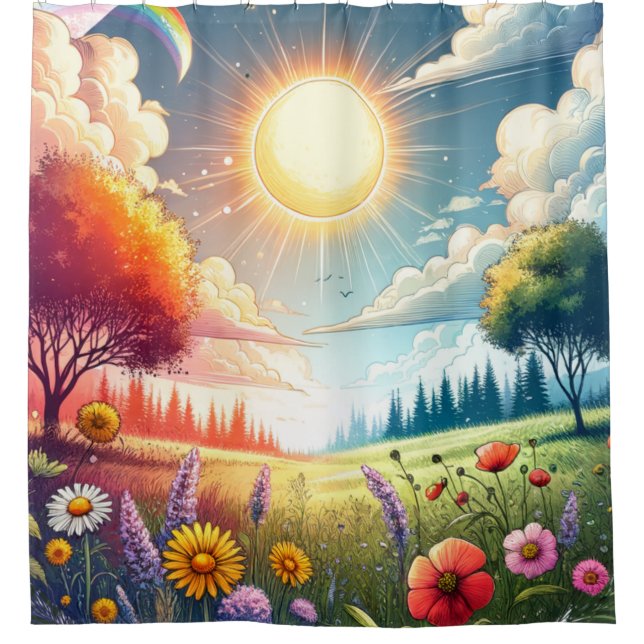 Traumfeld Duschvorhang (Vorderseite)