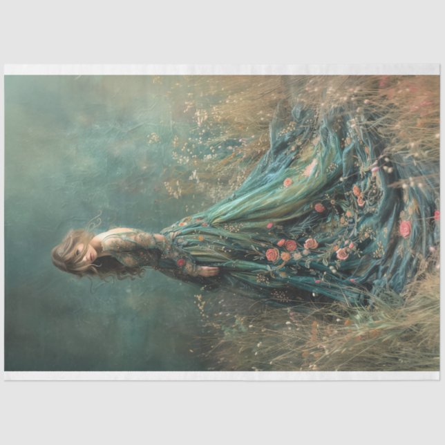 Traumfeld Portrait Lady Art Seidenpapier (Vorderseite)