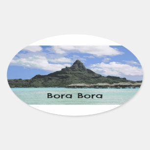Traumferien Bora Bora Tahiti Atoll-Bildung Ovaler Aufkleber