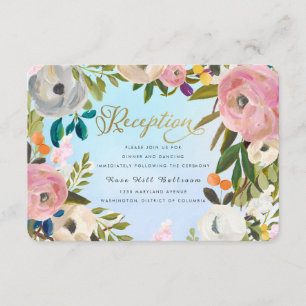 Traumgarten Florale Hochzeitsempfangskarte Begleitkarte