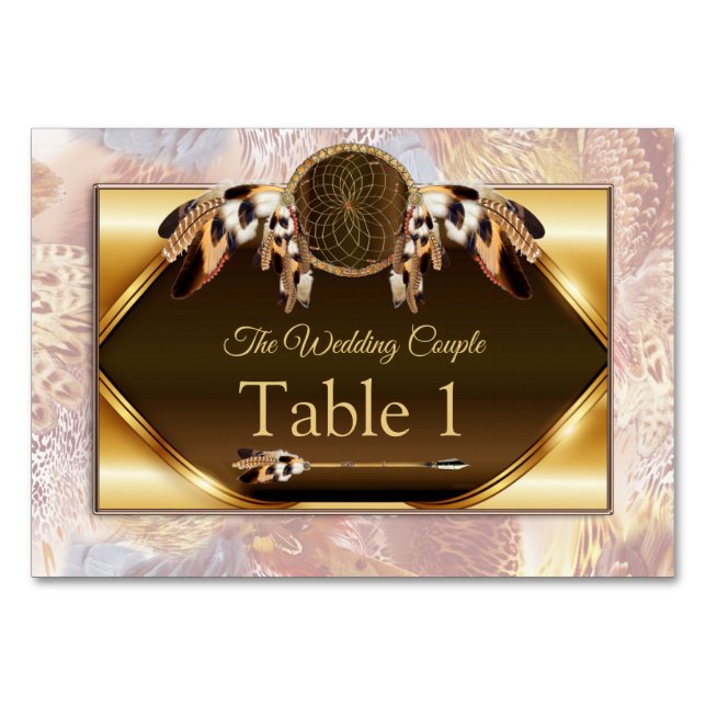 Traumgreifende Tischkarten Tischnummer (Vorderseite)