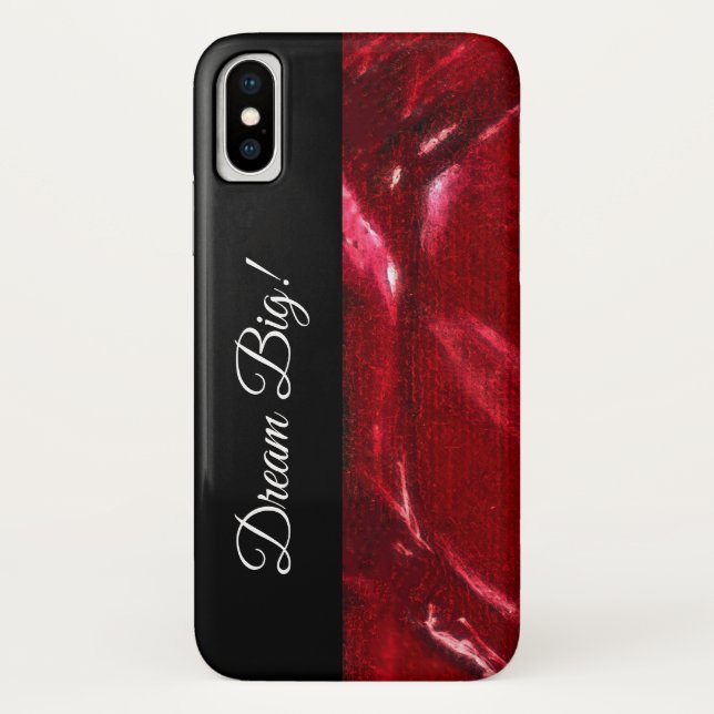 Traumgroßes! Rote u. schwarze Typografie-Schablone Case-Mate iPhone Hülle (Rückseite)