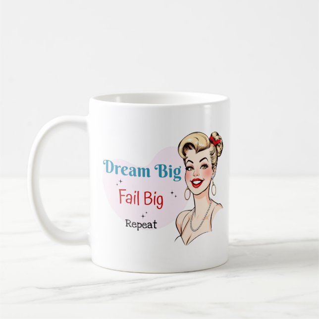 Traumhaft Grosses Demotivitäts-Funny Retro Pinup Kaffeetasse (Links)