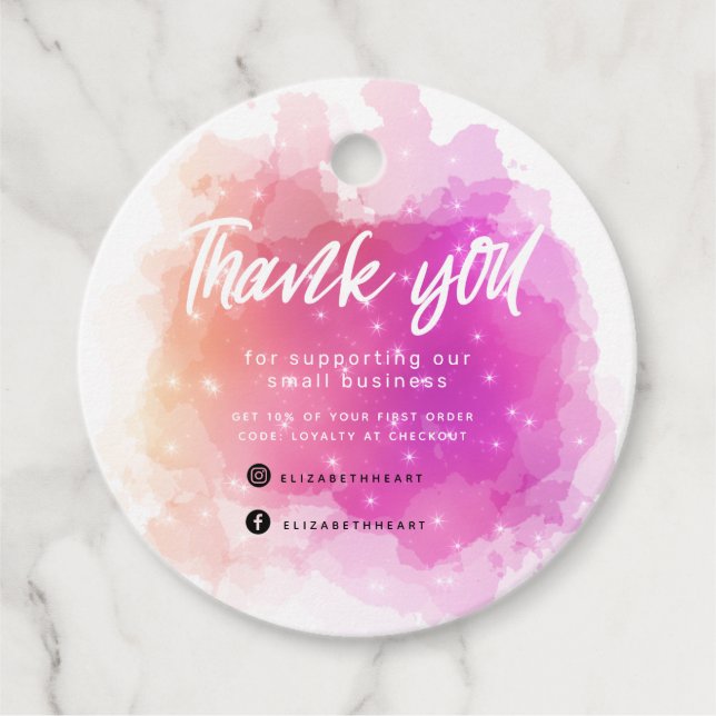 Traumhaft pastellfarbener Himmel Splash Geschäft d Geschenkanhänger (Vorderseite)