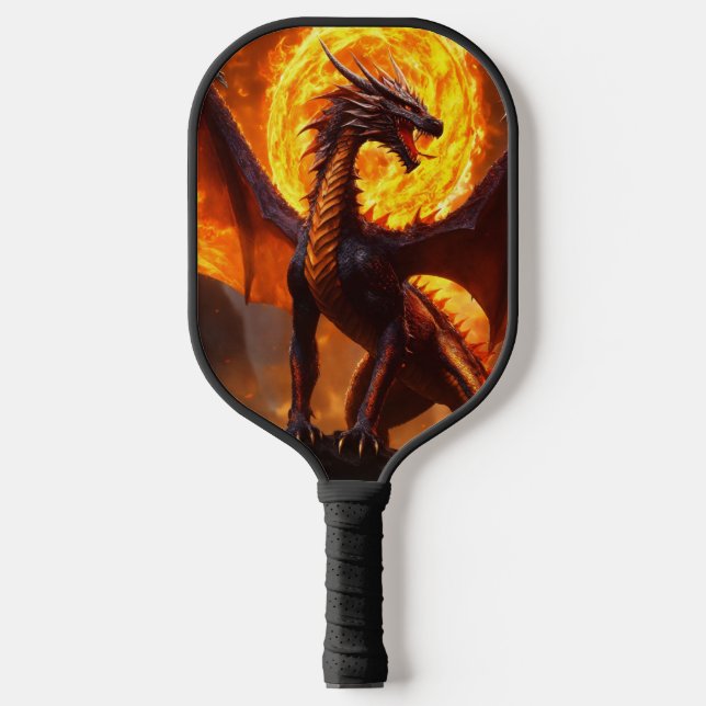 Traumhaft Pickleball mit Dragon Wasserfarbe Kunst Schläger (Vorderseite)