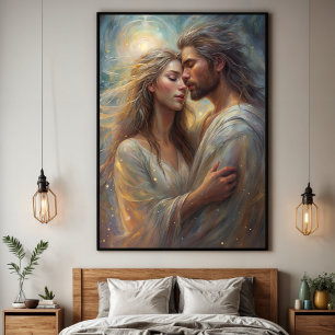 Traumhaft romantischer Ölposter-Druck für Verliebt Poster