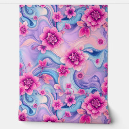 Traumhaft Rosa Blumenwirbel auf Pastel Wasserfarbe Tapete