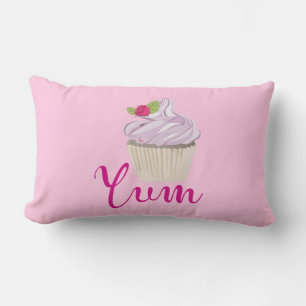 Traumhaft rosa Cupcake mit Himbeer Yum! Lendenkissen
