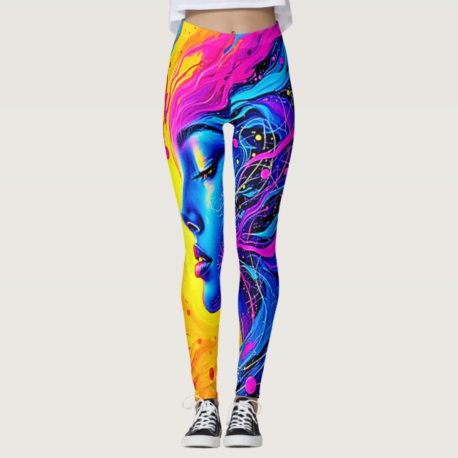 Traumhafte Abstrakte Frau Leggings (Vorderseite)