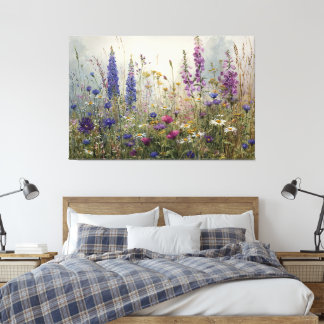 Traumhafte Aquarell-Wildblumen Leinwanddruck