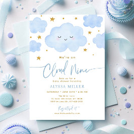 Traumhafte blaue Cloud Nine-Baby-Party Einladung
