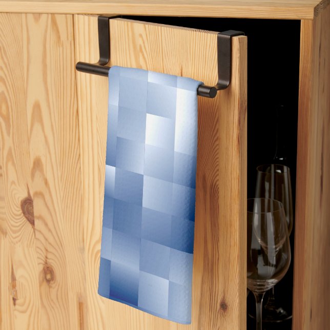 Traumhafte blaue Töne in einem quadratischen Muste Geschirrtuch (Drittel gefaltet)