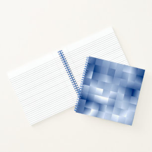 Traumhafte blaue Töne in einem quadratischen Muste Notizbuch